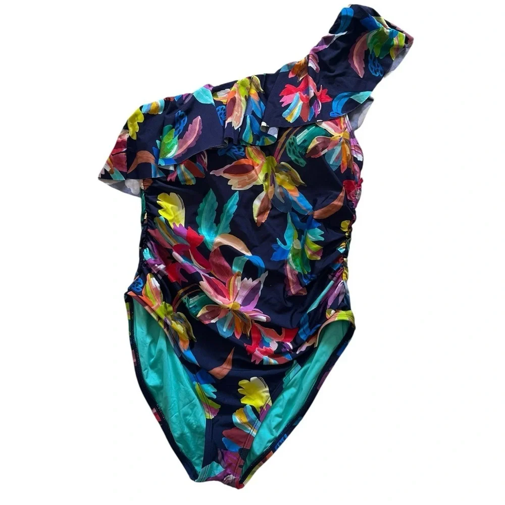 La Blanca One Ruffle Shoulder Mio Swimsuit Size 10